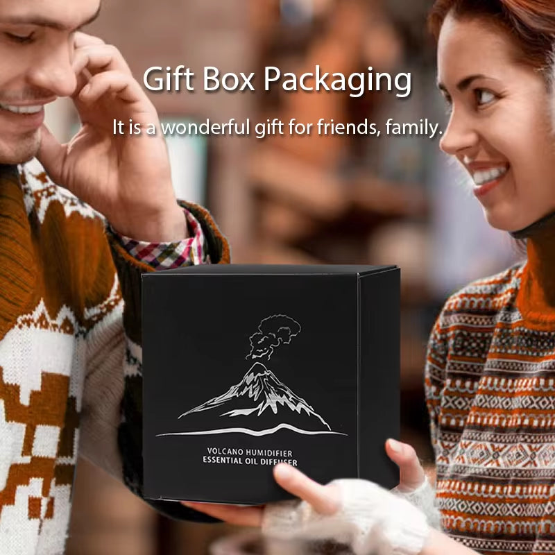 Kinscoter Portable USB Volcanic Aroma Diffuser and Essential Oil Lamp with 130ml Capacity and Color Flame Night Light